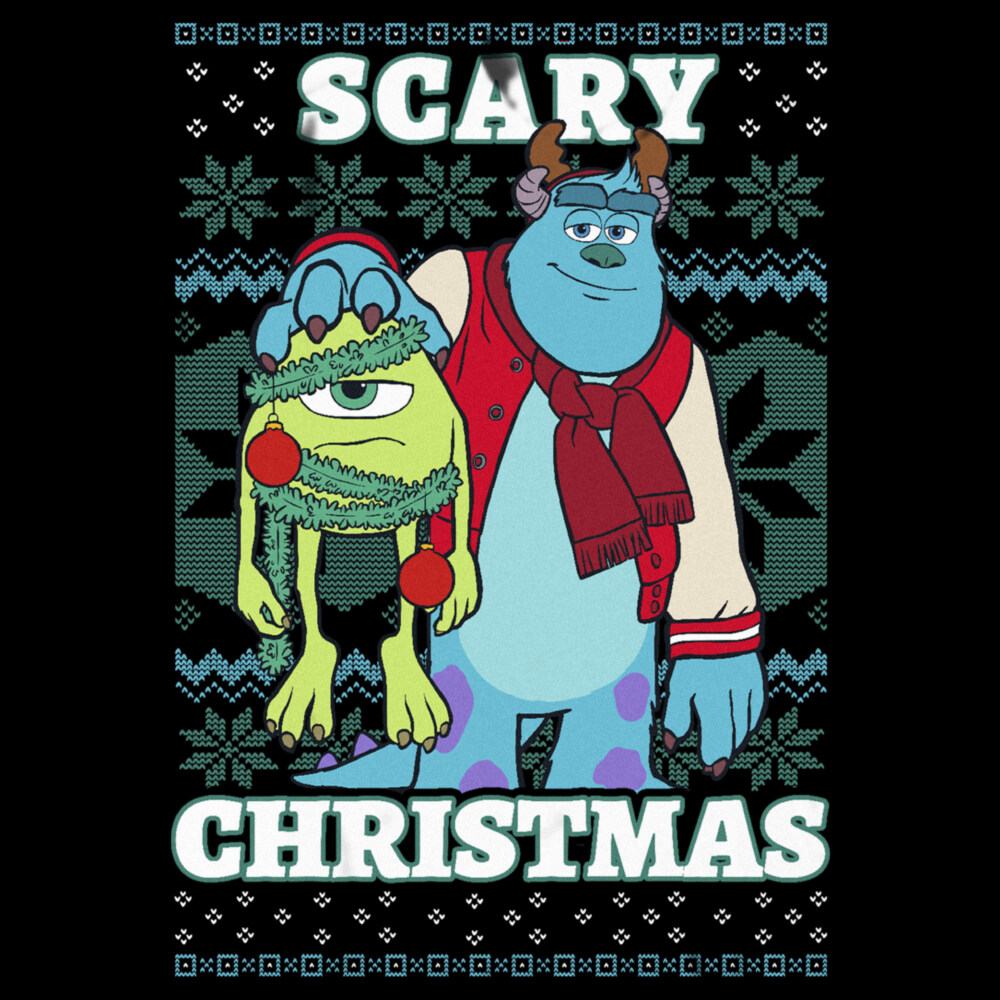 Men's Monsters Inc Monsters Inc. Mike and Sully Scary Christmas  Adult T-Shirt
