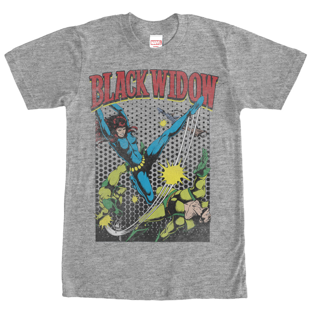 Men's Marvel Black Widow Kick  Adult T-Shirt