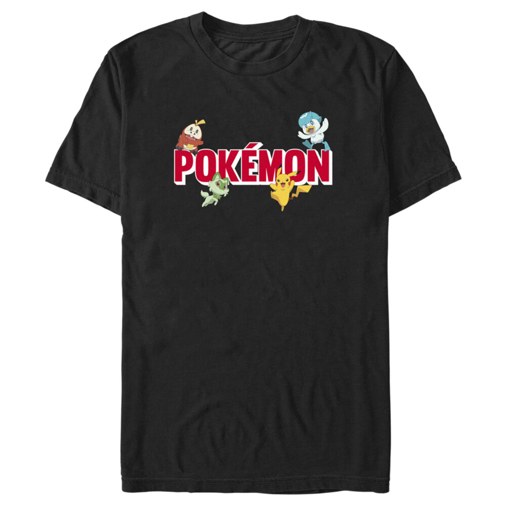 Men's Pokemon Logo Characters  Adult T-Shirt
