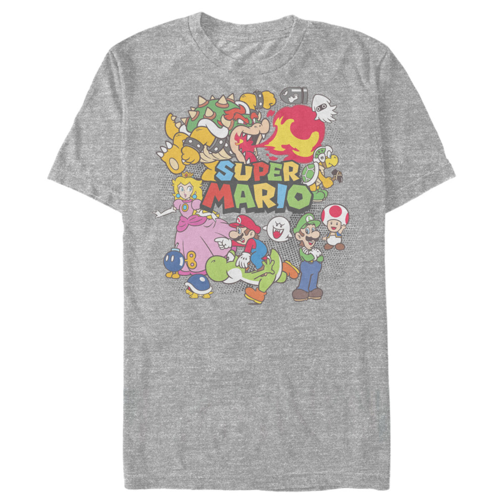 Men's Nintendo Mario Cast Collage  Adult T-Shirt