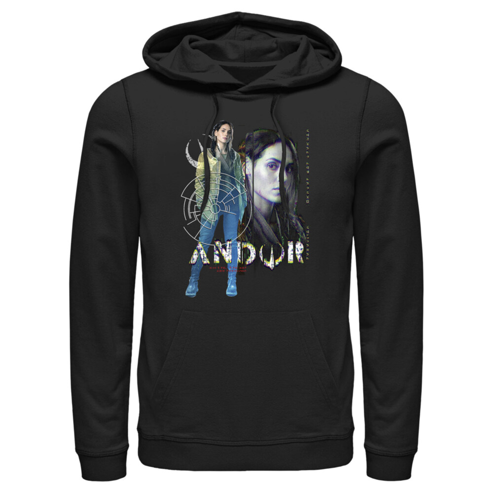 Men's Star Wars: Andor Female Rebel Glitched  Adult Pull Over Hoodie