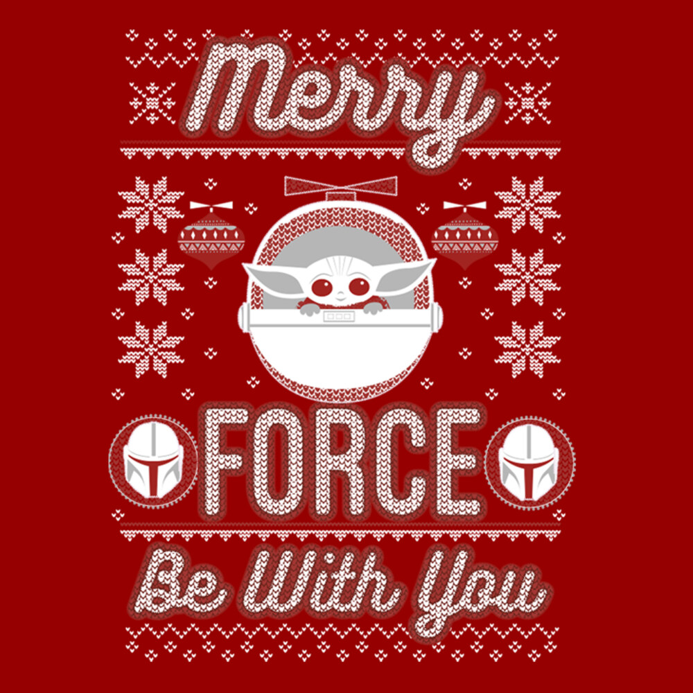Men's Star Wars: The Mandalorian Christmas The Child Ugly Space Pod  Adult T-Shirt