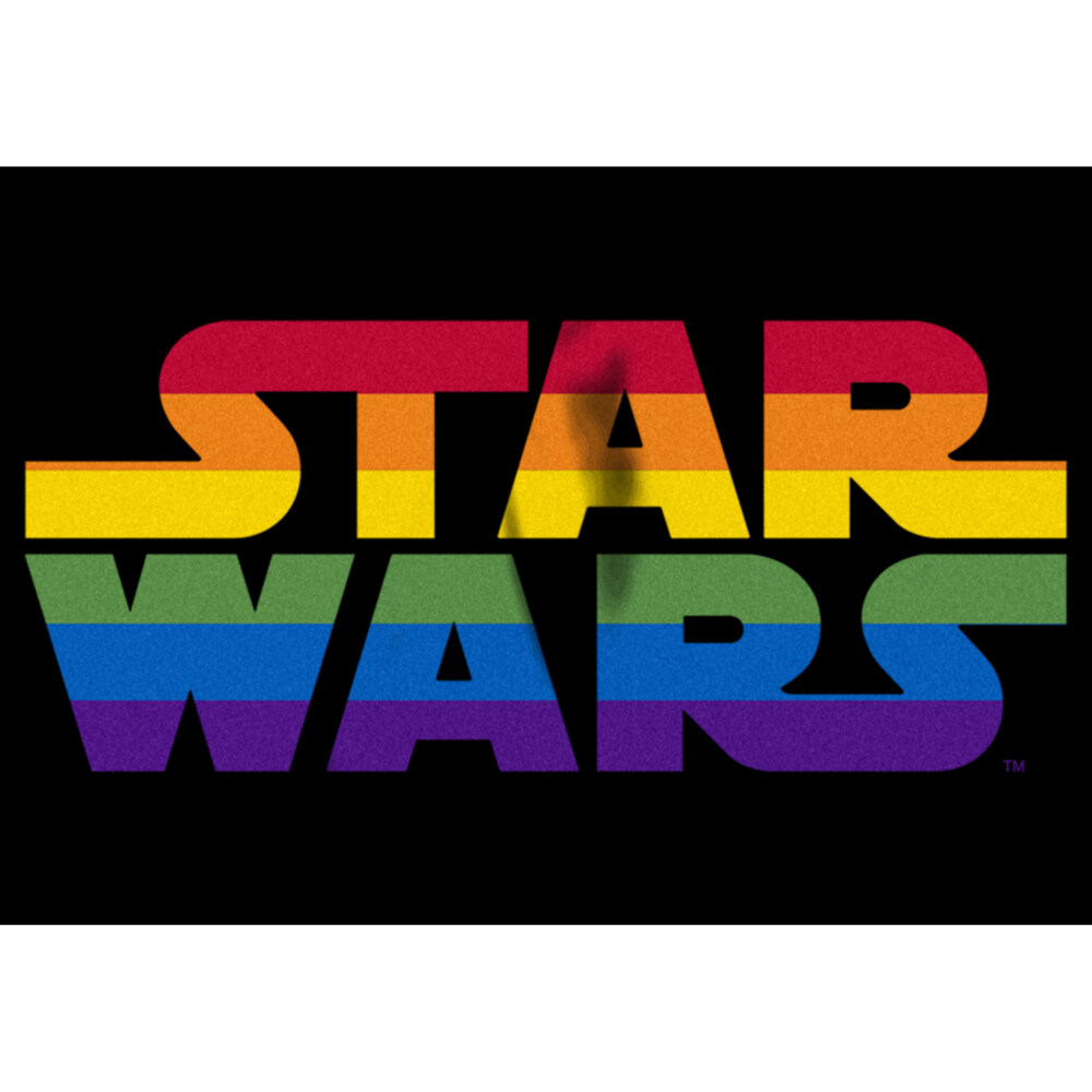 Men's Star Wars Pride Rainbow Stripe Classic Logo  Adult T-Shirt