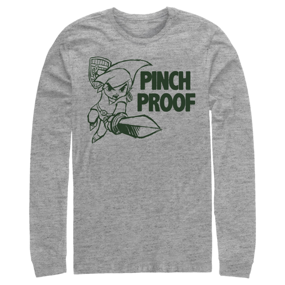 Men's Nintendo Legend of Zelda St. Patrick's Day Link Pinch Proof  Adult Long Sleeve Shirt
