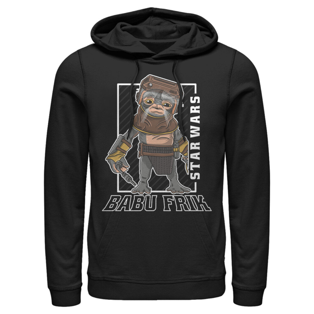 Men's Star Wars: The Rise of Skywalker Babu Frik Portrait  Adult Pull Over Hoodie