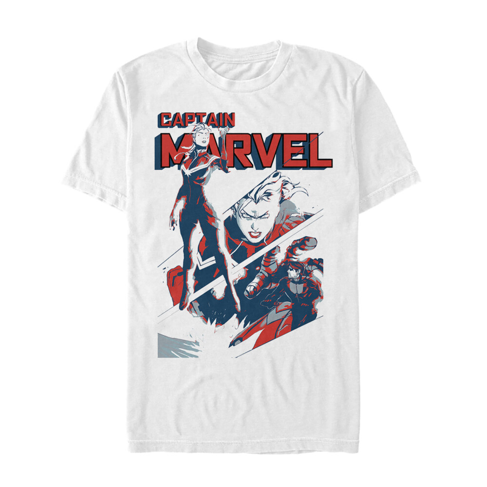 Men's Marvel Captain Marvel Streaks  Adult T-Shirt