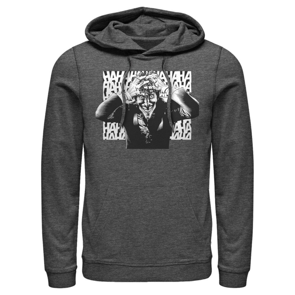 Men's Batman Joker Hahaha Crazed Look  Adult Pull Over Hoodie