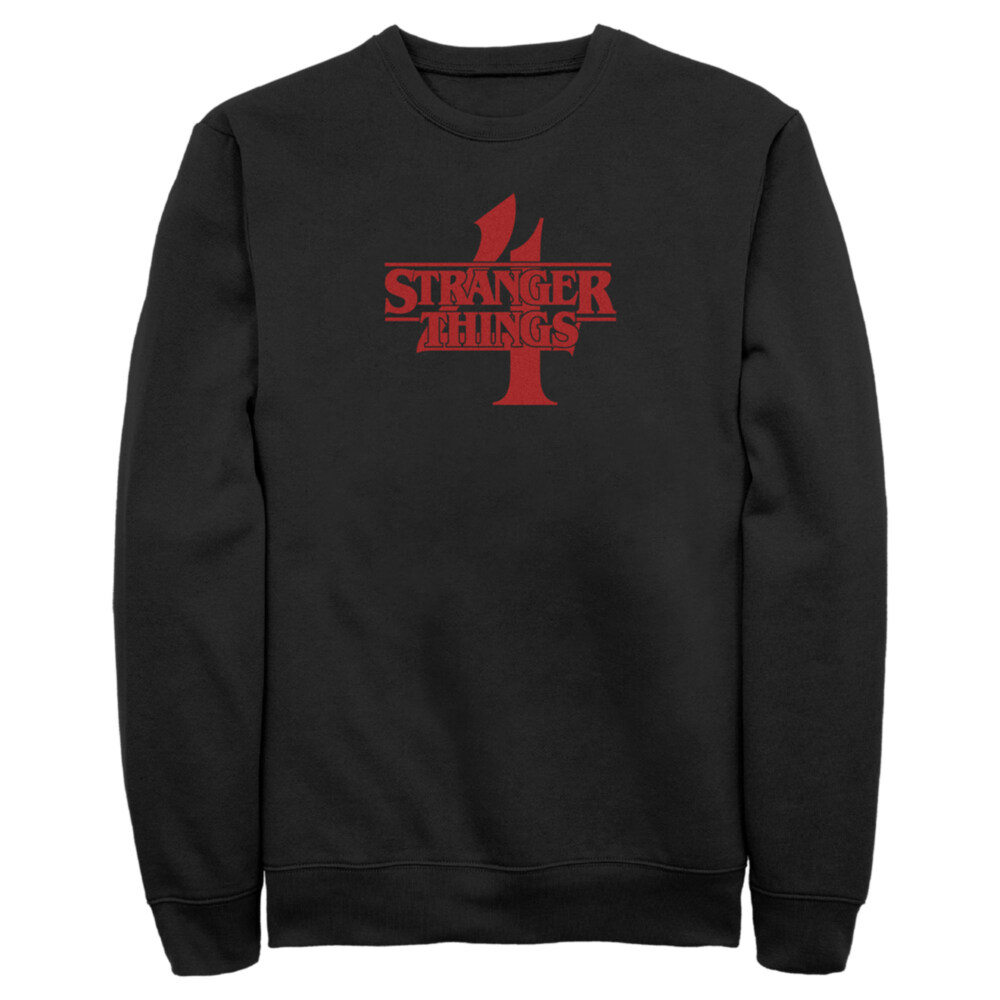 Men's Stranger Things Red Logo 4  Adult Sweatshirt