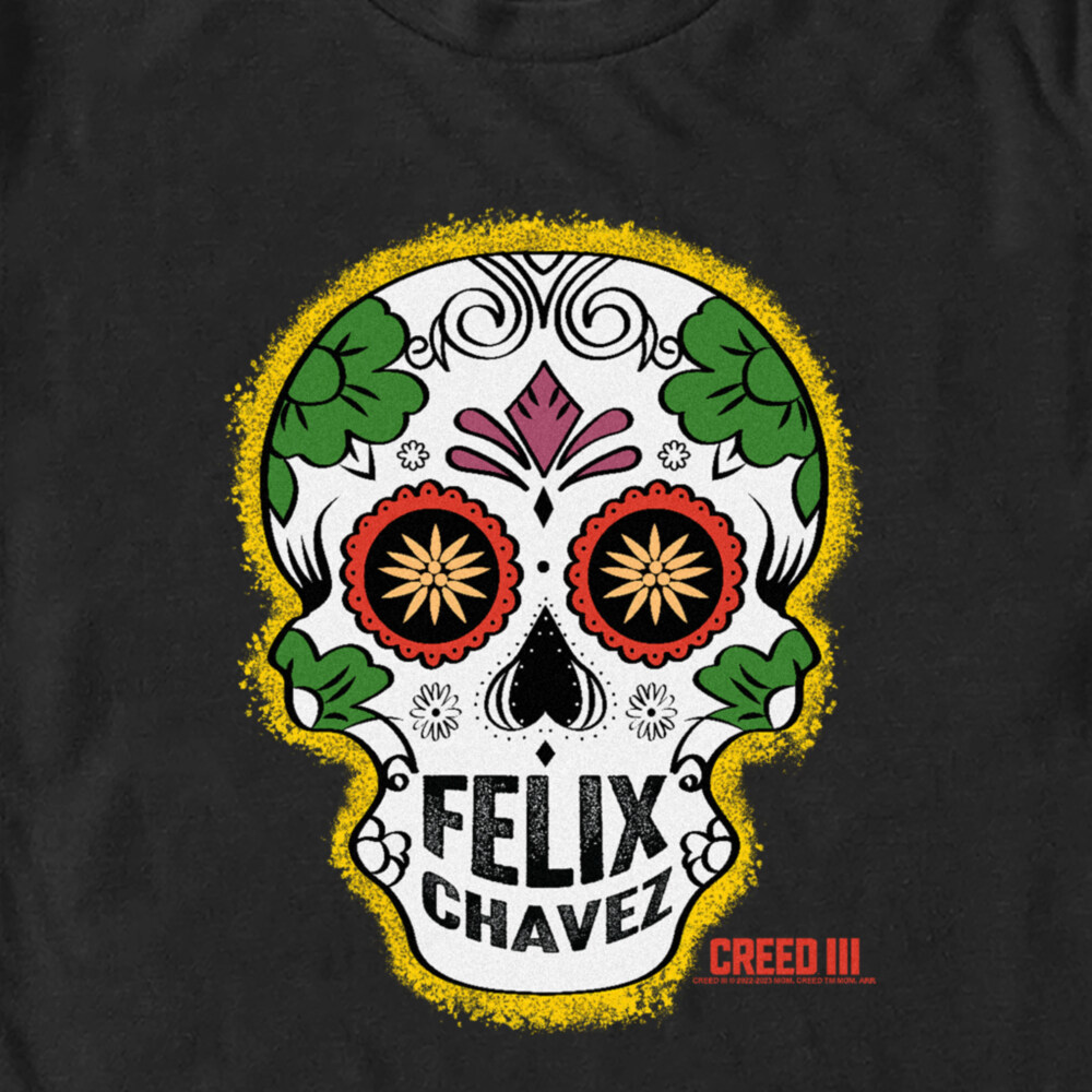 Men's Creed III Felix Chavez Sugar Skull Logo  Adult T-Shirt