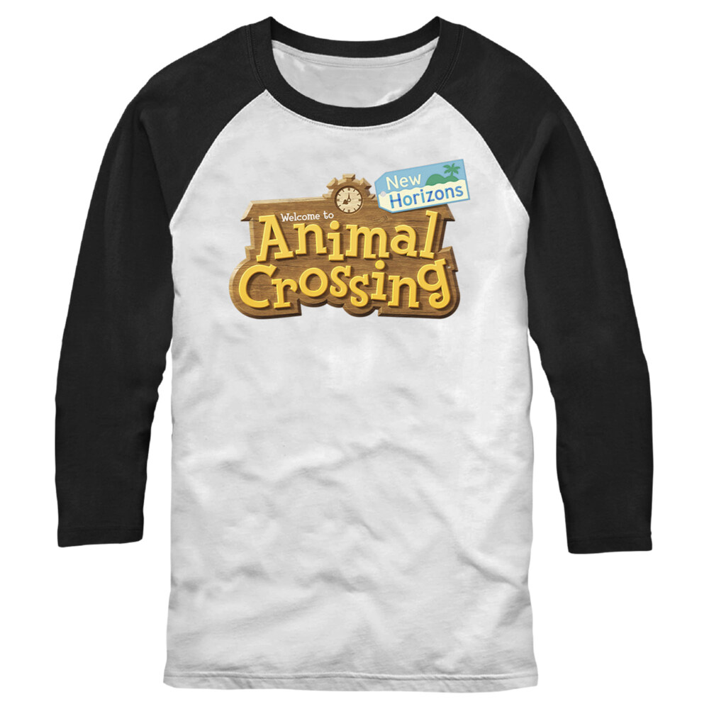 Men's Nintendo New Horizons Logo  Adult Baseball Tee