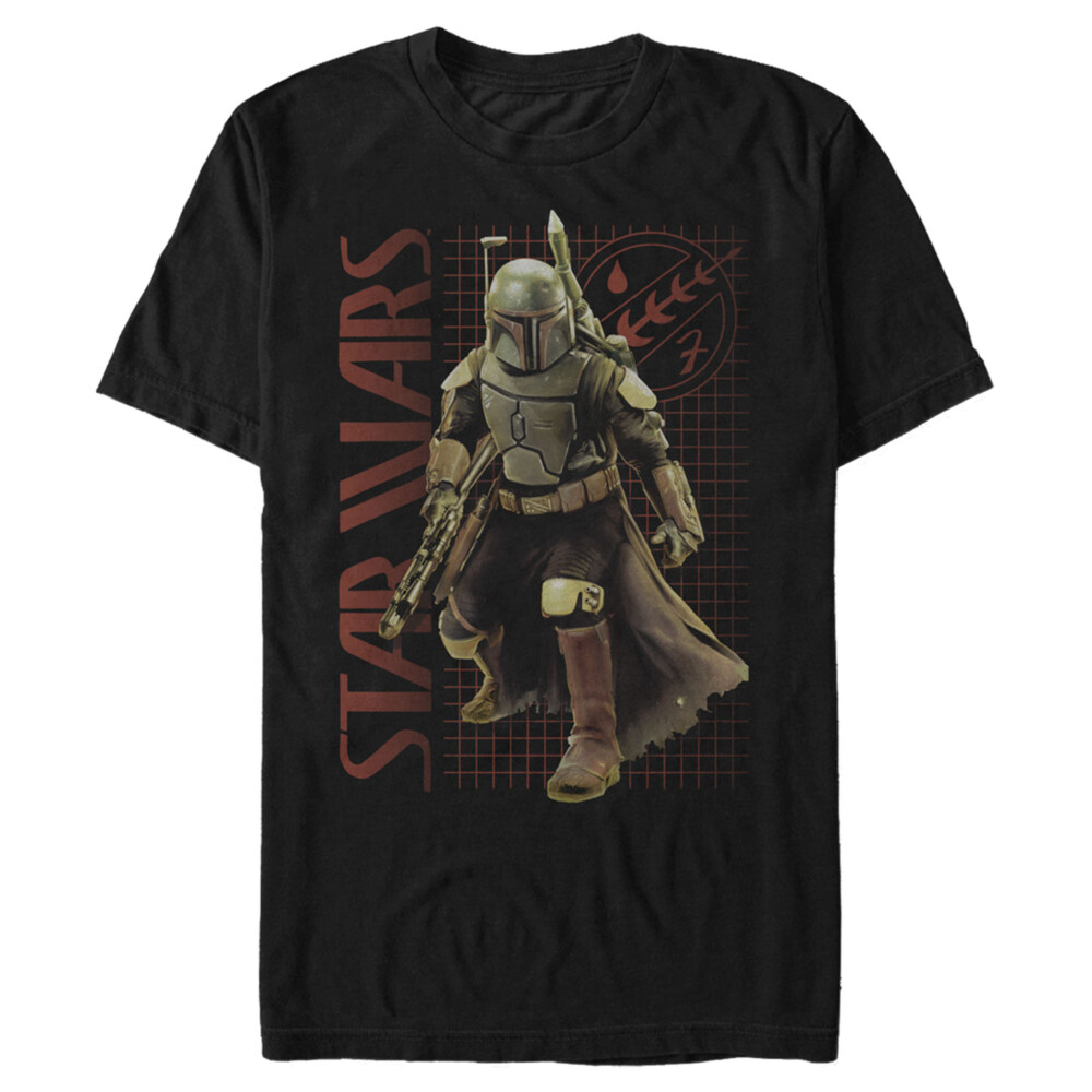 Men's Star Wars: The Book of Boba Fett Action Grid Logo  Adult T-Shirt