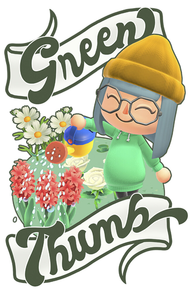 Men's Nintendo Green Thumb  Adult Baseball Tee