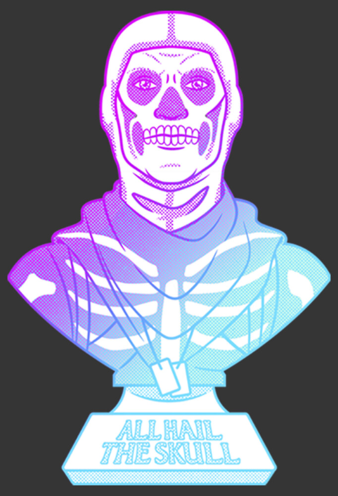 Men's Fortnite Skull Trooper All Hail Glow  Adult Sweatshirt
