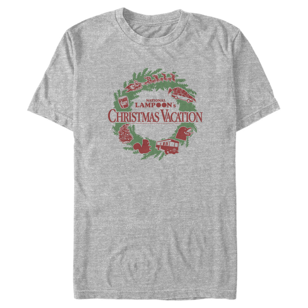 Men's National Lampoon's Christmas Vacation Wreath Logo  Adult T-Shirt