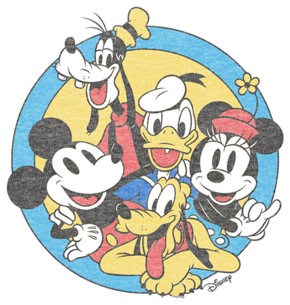 Men's Mickey & Friends Retro Buddies  Adult T-Shirt