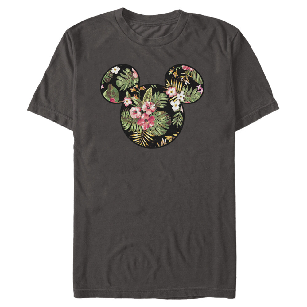 Men's Mickey & Friends Floral Face  Adult T-Shirt