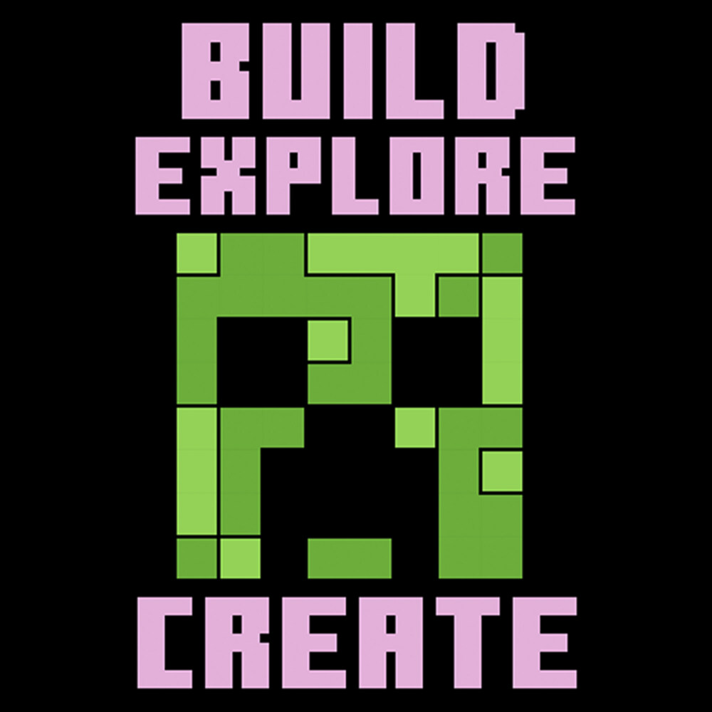 Men's Minecraft Creeper Face Build Explore Create  Adult T-Shirt