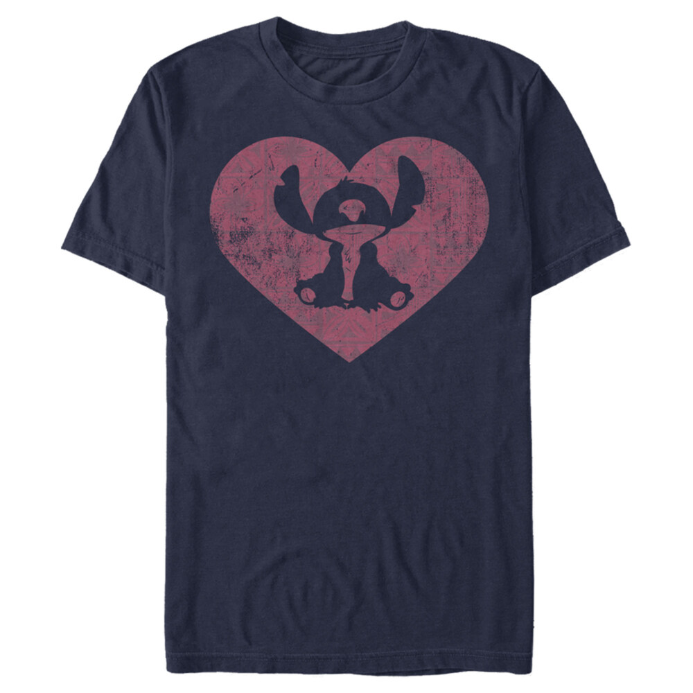 Men's Lilo & Stitch Heart Silhouette  Adult T-Shirt