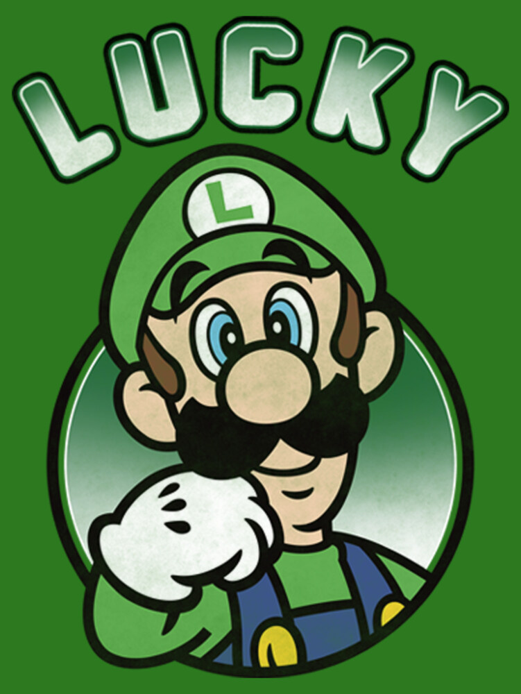 Men's Nintendo Super Mario St. Patrick's Day Lucky Luigi Retro  Adult Sweatshirt