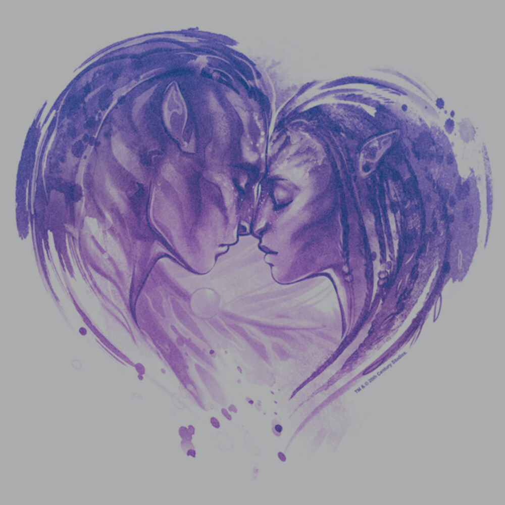 Men's Avatar: The Way of Water Neytiri and Jake Sully Watercolor Heart  Adult Sweatshirt