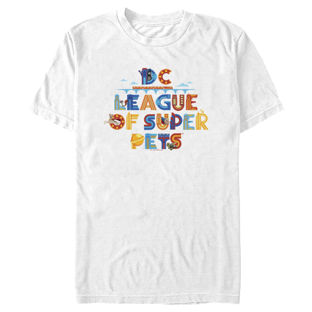 Men's DC League of Super-Pets Colorful Logo  Adult T-Shirt