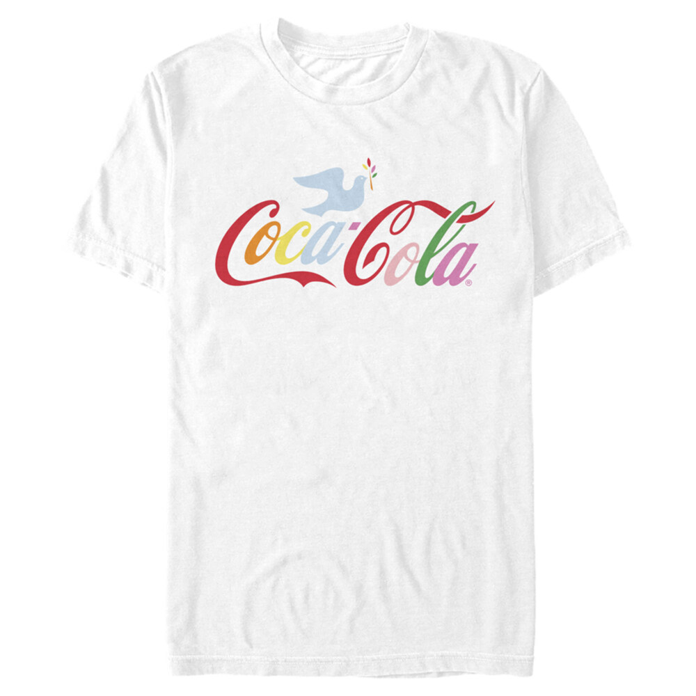 Men's Coca Cola Unity Rainbow Dove Logo  Adult T-Shirt