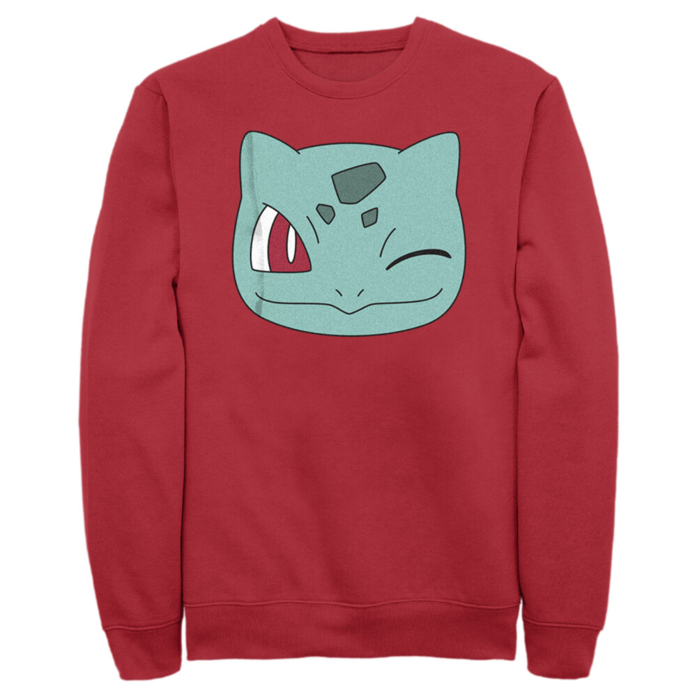 Men's Pokemon Bulbasaur Wink Face  Adult Sweatshirt