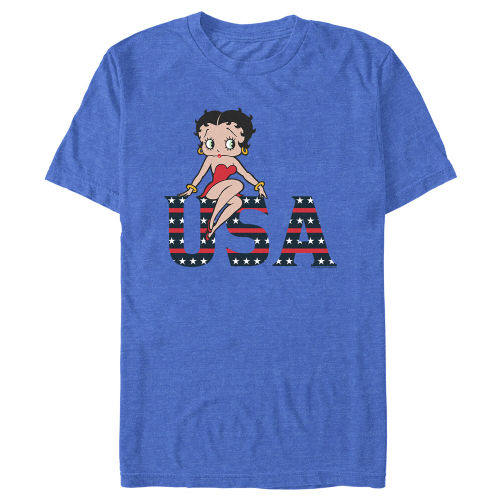 Men's Betty Boop USA Logo  Adult T-Shirt