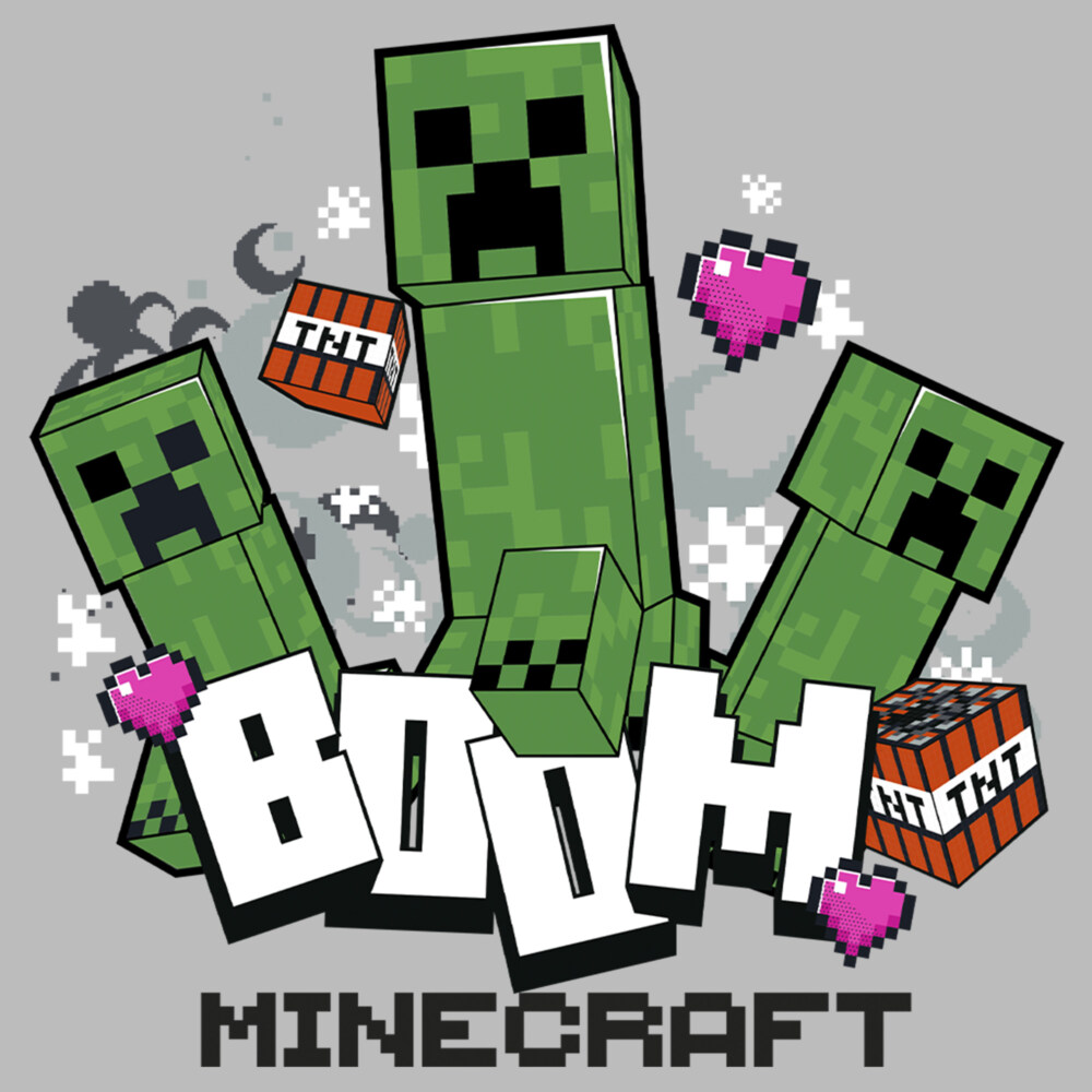 Men's Minecraft Creepers Boom Logo  Adult T-Shirt