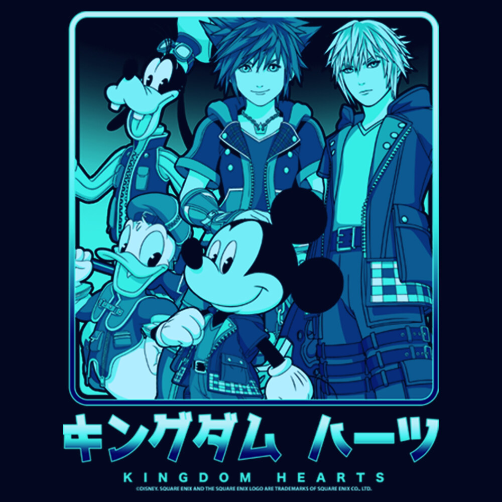 Men's Kingdom Hearts 3 Heroes In a Box  Adult T-Shirt