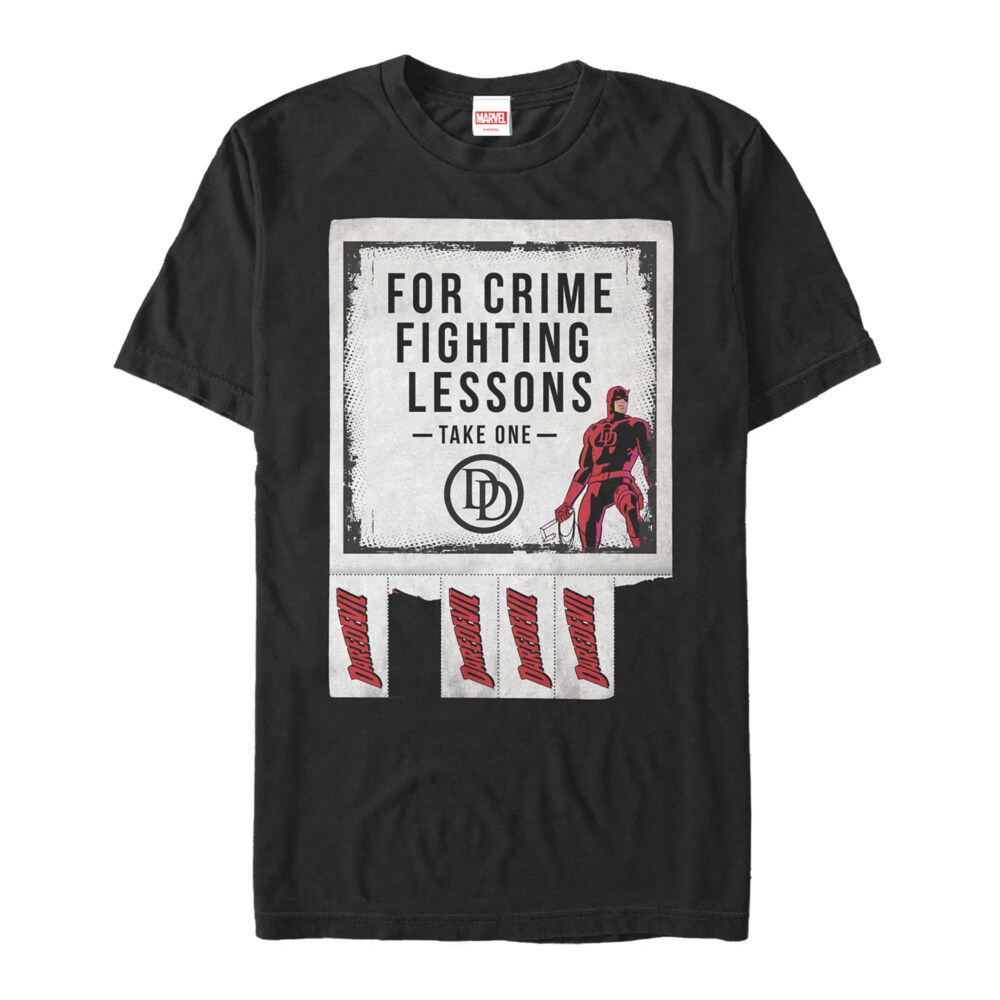 Men's Marvel Daredevil Crime Fighting Lessons  Adult T-Shirt