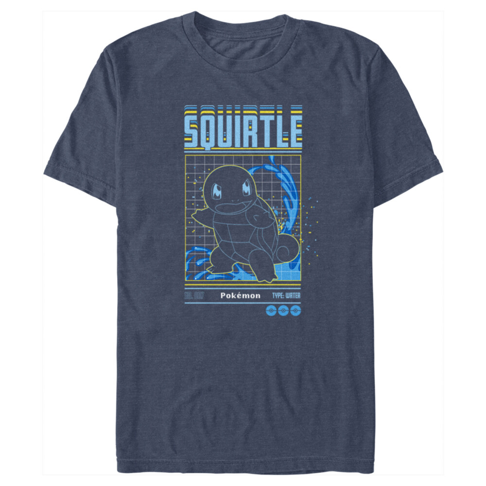 Men's Pokemon Squirtle Retro Grid  Adult T-Shirt