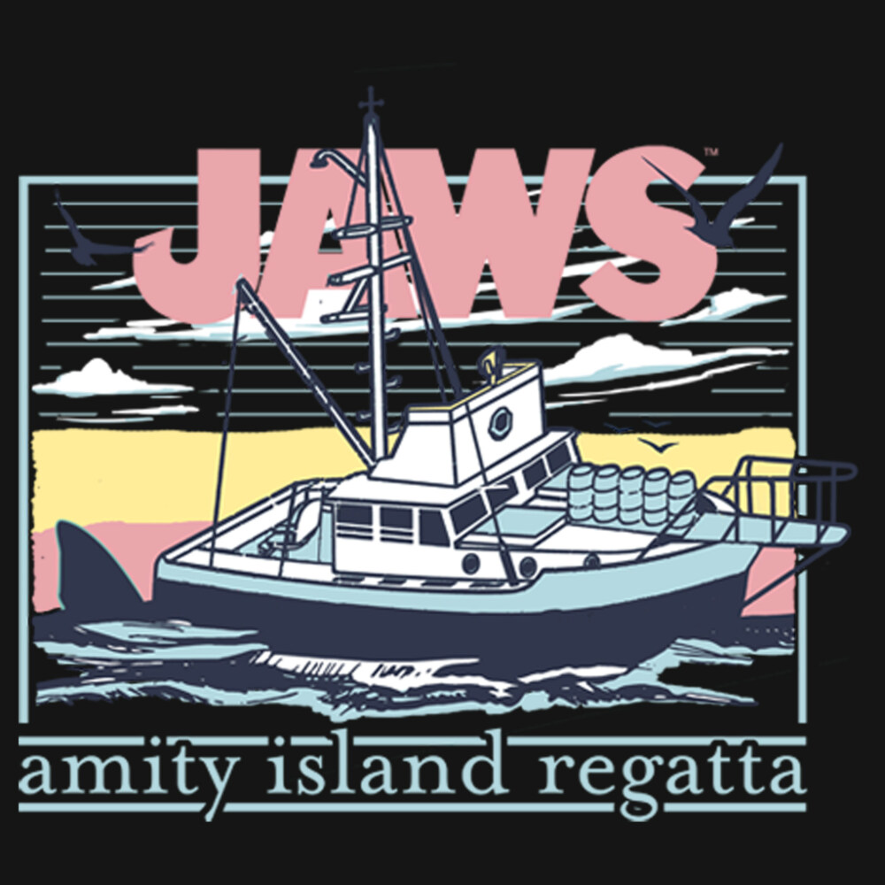 Men's Jaws Amity Island Regatta Boat  Adult Long Sleeve Shirt