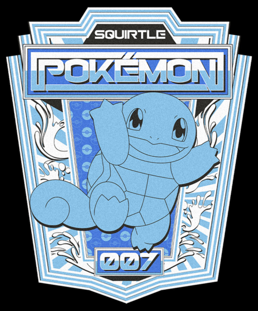 Men's Pokemon Squirtle Metallic Badge  Adult T-Shirt