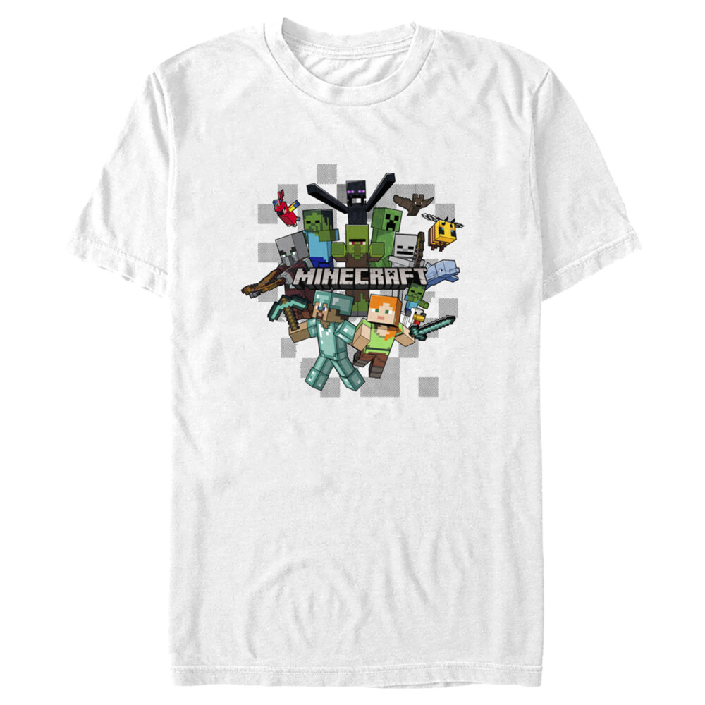 Men's Minecraft Character Collage  Adult T-Shirt