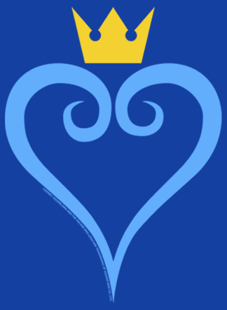 Men's Kingdom Hearts 1 Blue Heart  Adult T-Shirt