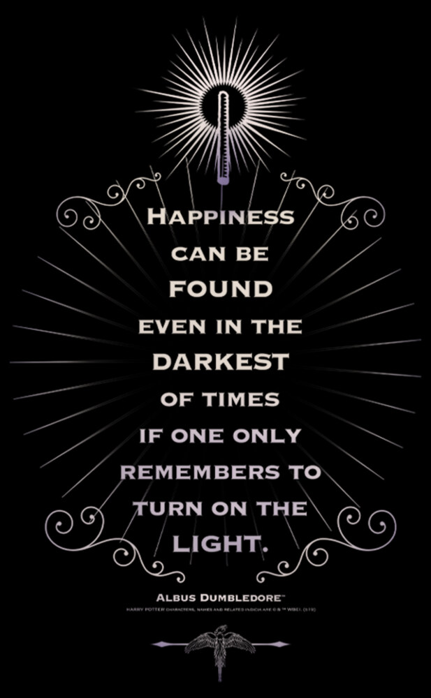 Men's Harry Potter Dumbledore Happiness Quote  Adult T-Shirt