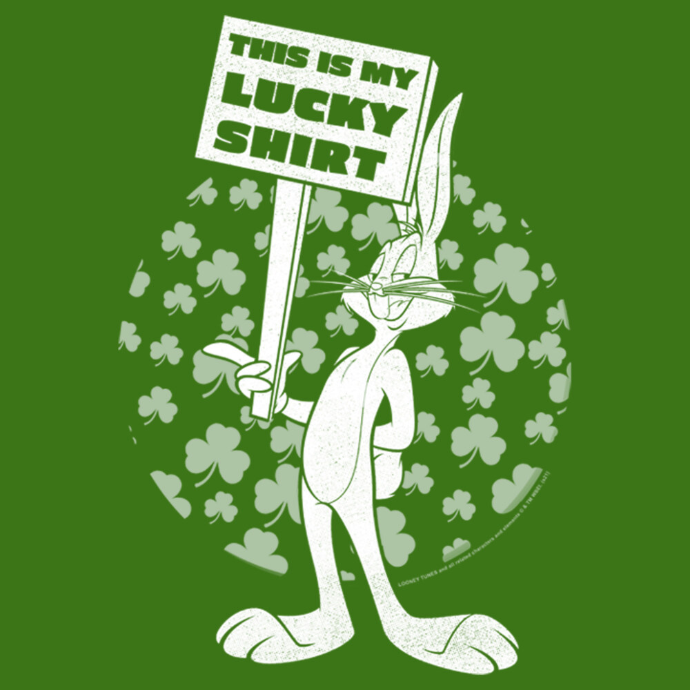 Men's Looney Tunes St. Patrick's Day Bugs Bunny This is My Lucky Shirt  Adult T-Shirt