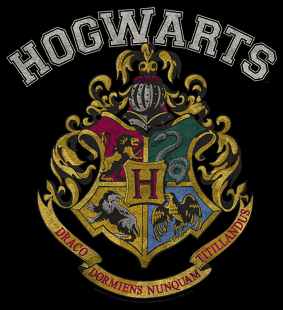 Men's Harry Potter Vintage Hogwarts Crest White  Adult Sweatshirt