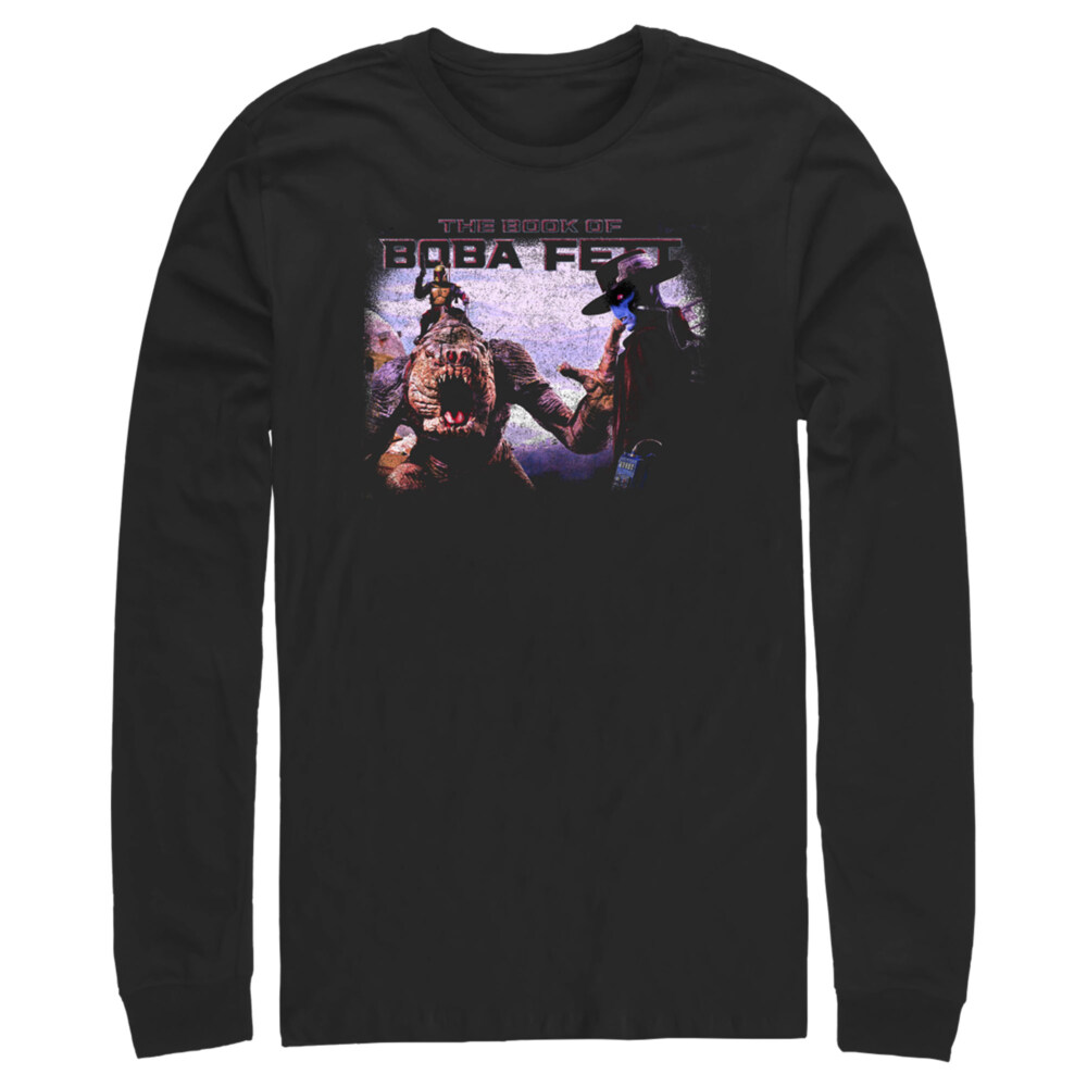 Men's Star Wars: The Book of Boba Fett Cad Bane Rancor and Boba Standoff  Adult Long Sleeve Shirt