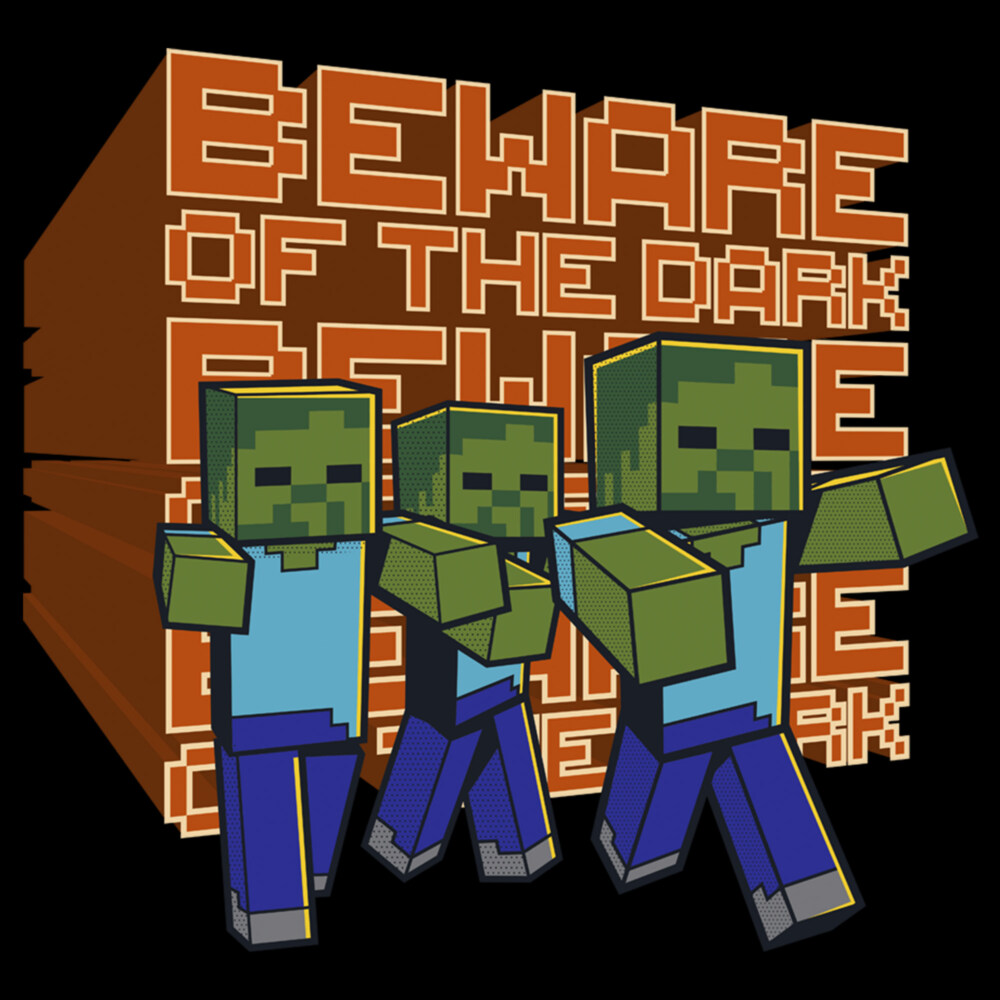 Men's Minecraft Beware of the Dark Zombies  Adult T-Shirt