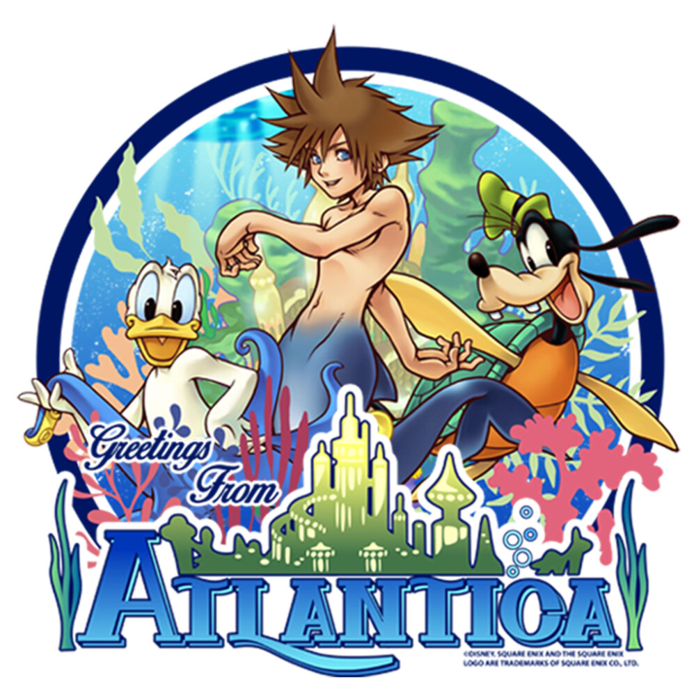 Men's Kingdom Hearts 1 Mermen Friends From Atlantica  Adult T-Shirt