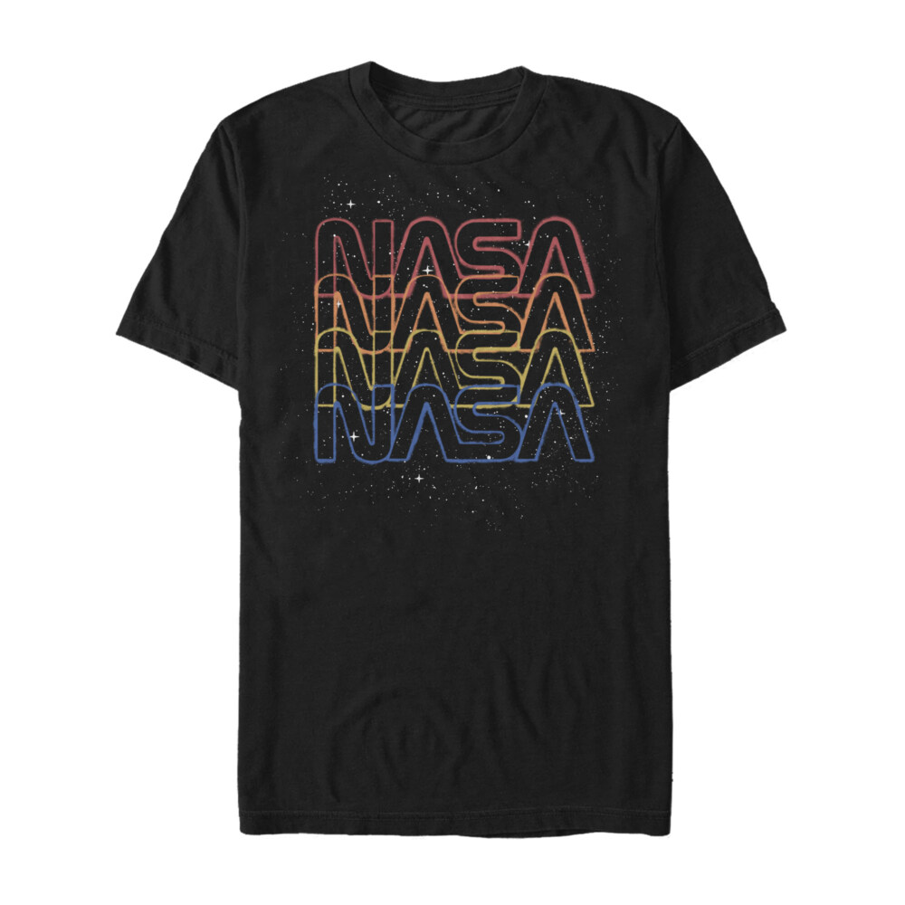 Men's NASA Rainbow Repeat Logo  Adult T-Shirt