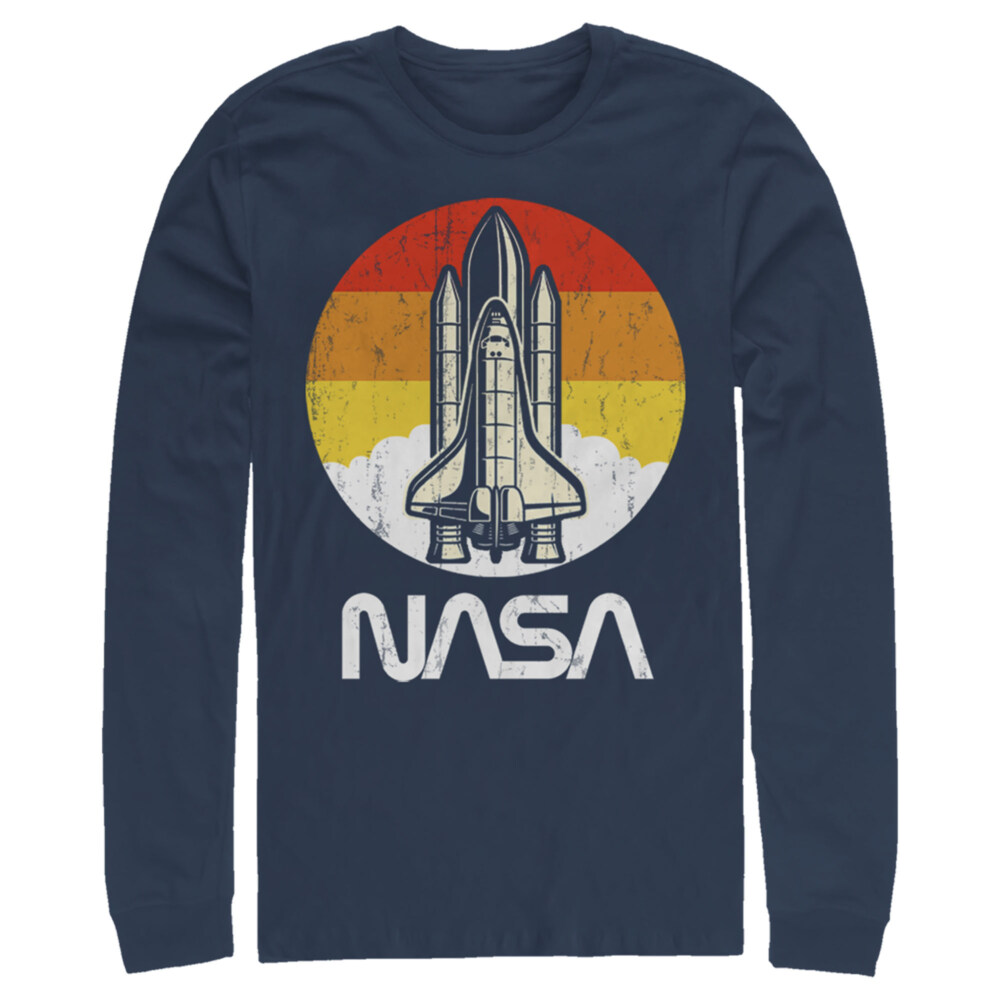 Men's NASA Sunset Retro Launch  Adult Long Sleeve Shirt