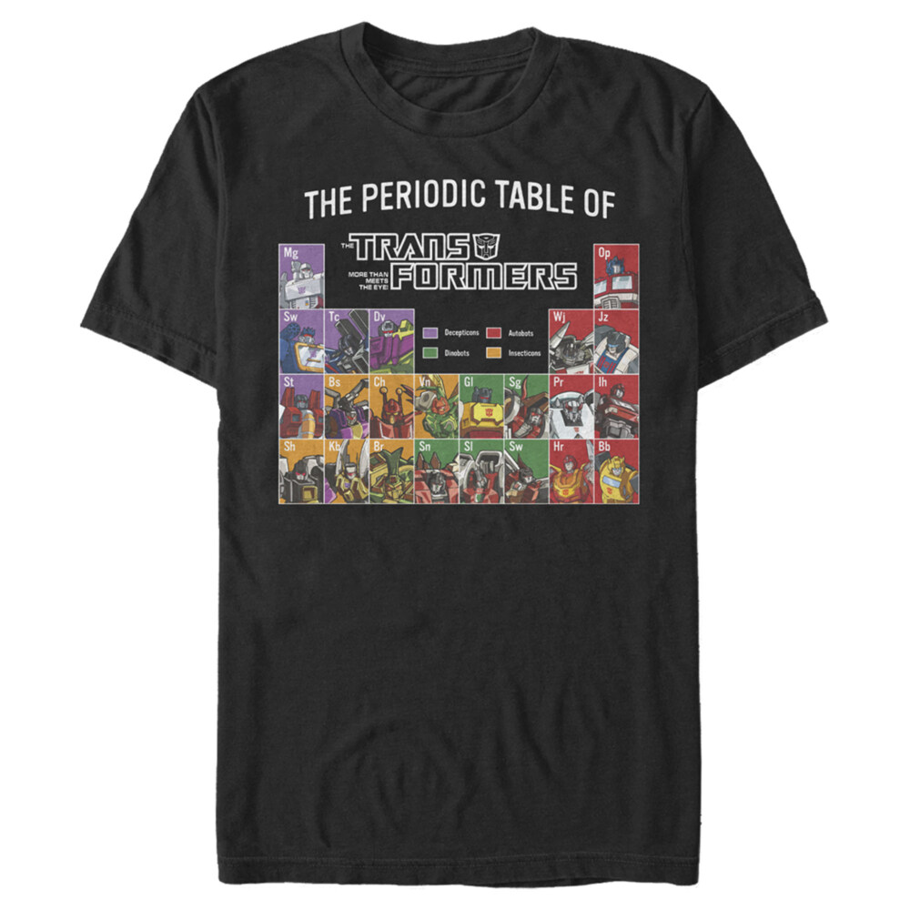 Men's Transformers Periodic Table of Transformers  Adult T-Shirt