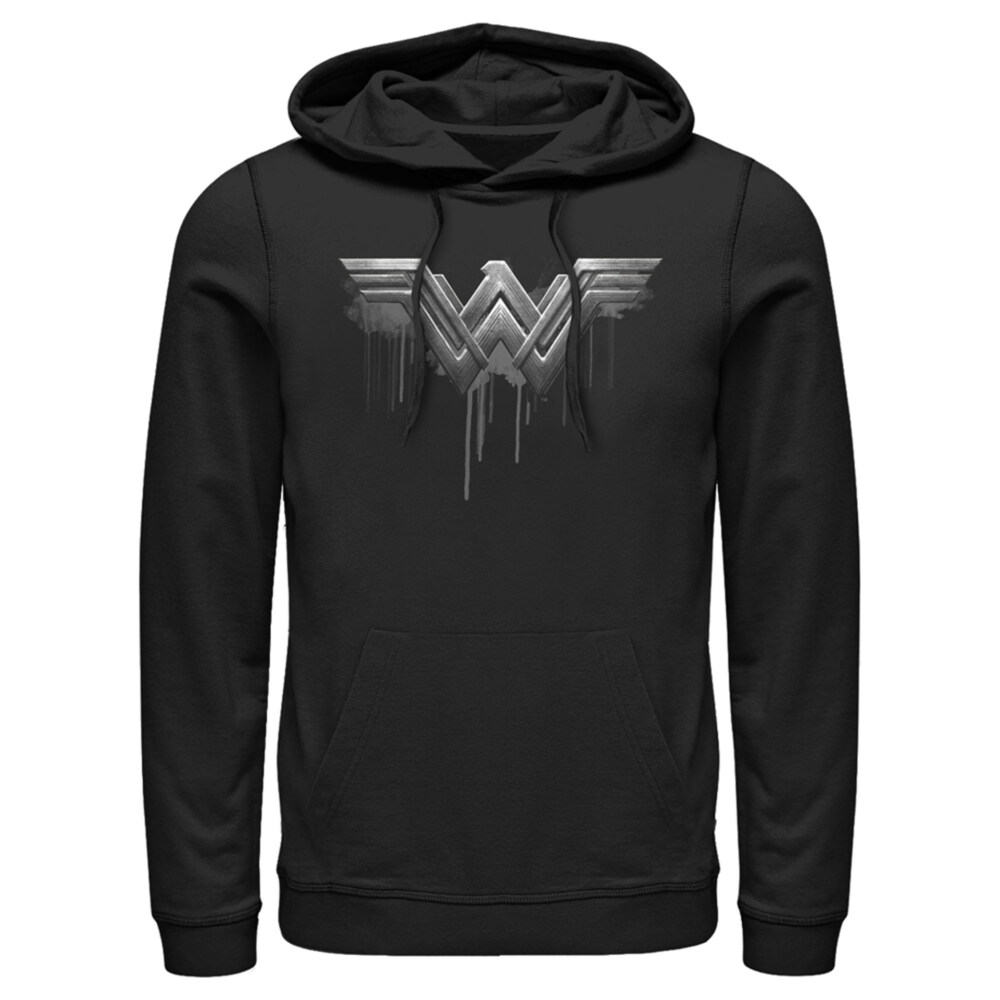 Men's Zack Snyder Justice League Wonder Woman Silver Logo  Adult Pull Over Hoodie
