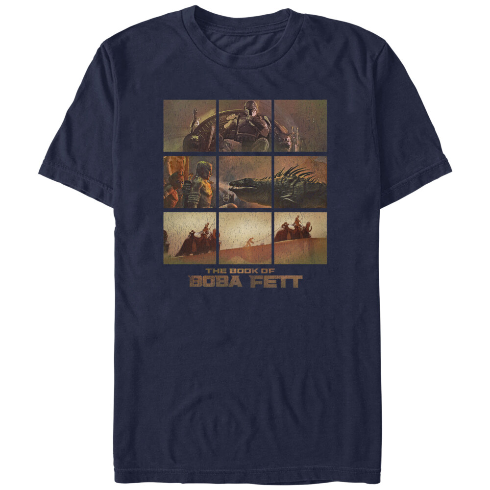 Men&#039;s Star Wars: The Book of Boba Fett Tatooine Desert Comic Panels  Adult T-Shirt