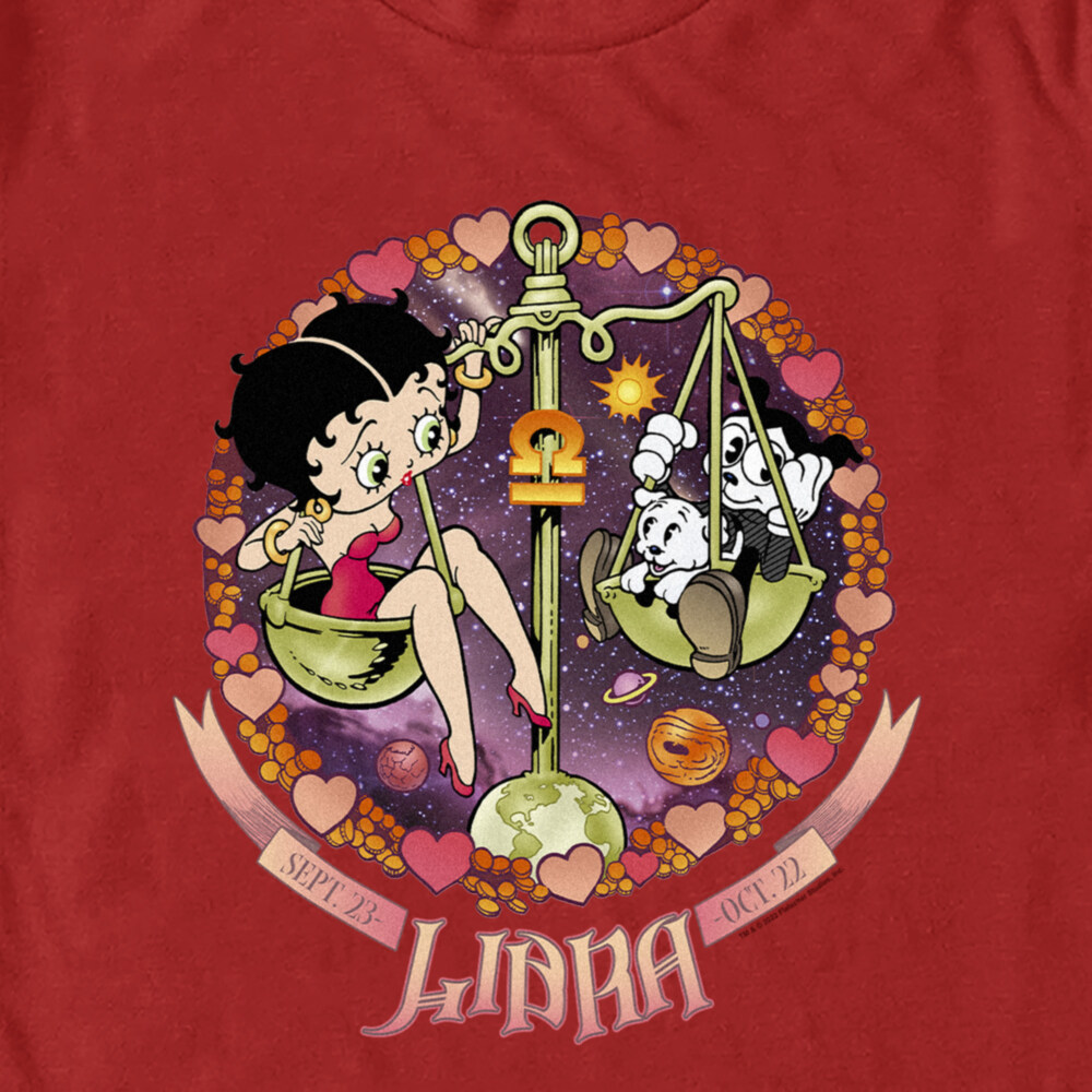 Men's Betty Boop Libra Zodiac  Adult T-Shirt