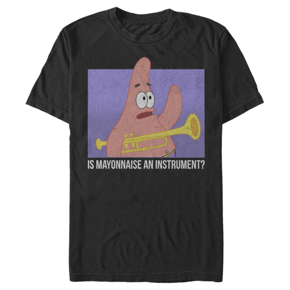 Men's SpongeBob SquarePants Patrick Mayonnaise Instrument Quote  Adult T-Shirt