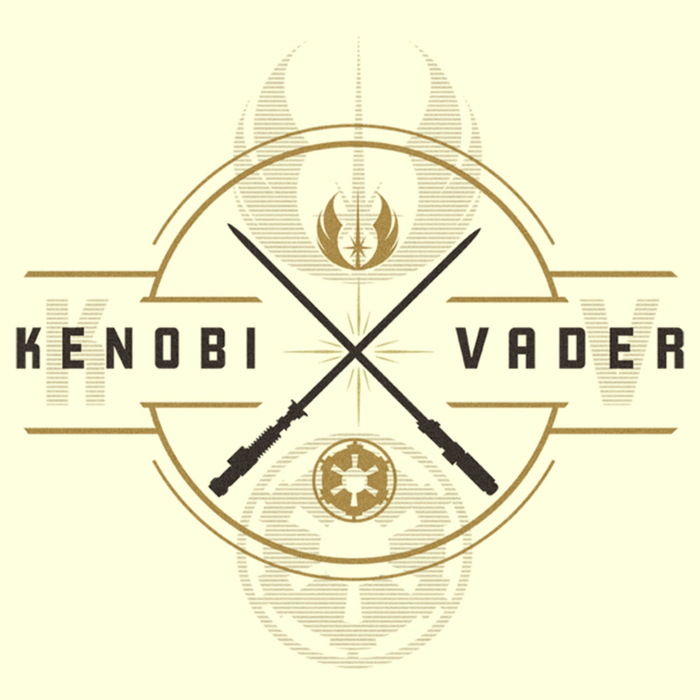 Men's Star Wars: Obi-Wan Kenobi Vader and Kenobi Lightsaber Crest  Adult T-Shirt